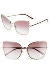 Dolce & Gabbana Sacred Heart 61mm Gradient Cat Eye Sunglasses - Gold Violet Gradient