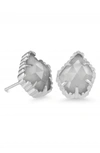 Kendra Scott Tessa Stone Stud Earrings In Slate/ Silver