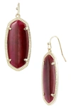 Kendra Scott Elle Drop Earrings In Bordeaux Tigers Eye/ Gold