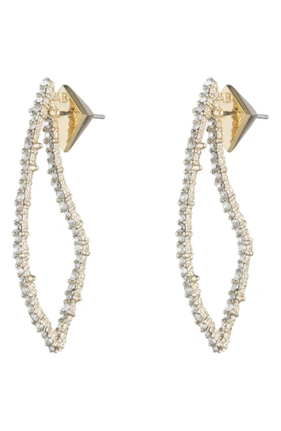 Alexis Bittar Crystal Encrusted Abstract Thorn Drop Earrings In Crystal/ Gold