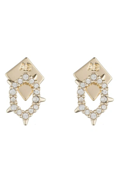 Alexis Bittar Crystal Spike Teardrop Earrings In Crystal/ Gold Multi