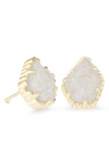 Kendra Scott Tessa Stone Stud Earrings In Gold/iridescent Drusy