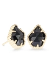 Kendra Scott Tessa Stone Stud Earrings In Black/ Gold