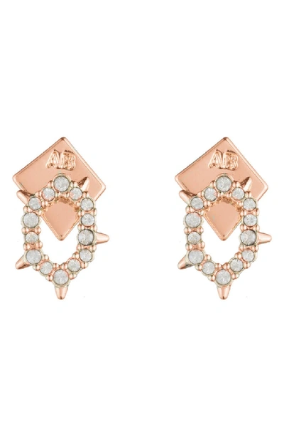 Alexis Bittar Alex Bittar Crystal Encrusted Spiked Stud Earrings In Crystal/ Gold