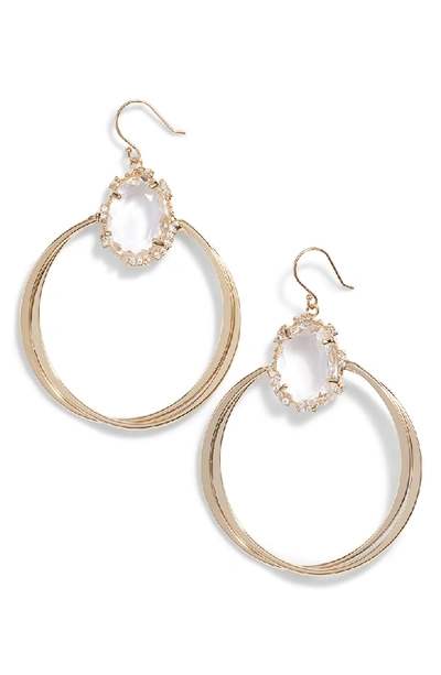 Serefina Crystal Hoop Earrings In Clear/ Gold