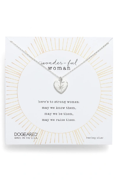 Dogeared Wonder-ful Woman Pendant Necklace In Sterling Silver