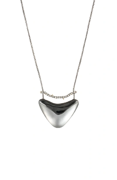 Alexis Bittar Crystal Encrusted Bar & Shield Pendant Necklace In Grey