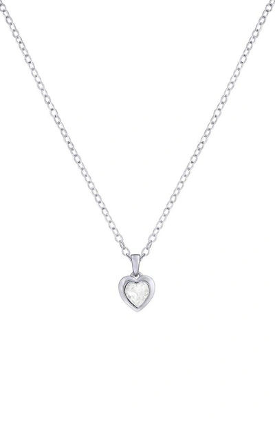 Ted Baker Hannela Swarovski Crystal Heart Pendant Necklace In Silver