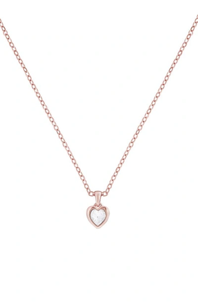 Ted Baker Hannela Swarovski Crystal Heart Pendant Necklace In Rose Gold