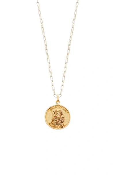 Loren Stewart Joan Of Arc Pendant Necklace In Gold/ Silver