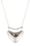 Alexis Bittar Essentials Crystal Encrusted Bar & Shield Pendant Necklace In Silver