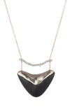 Alexis Bittar Essentials Crystal Encrusted Bar & Shield Pendant Necklace In Black