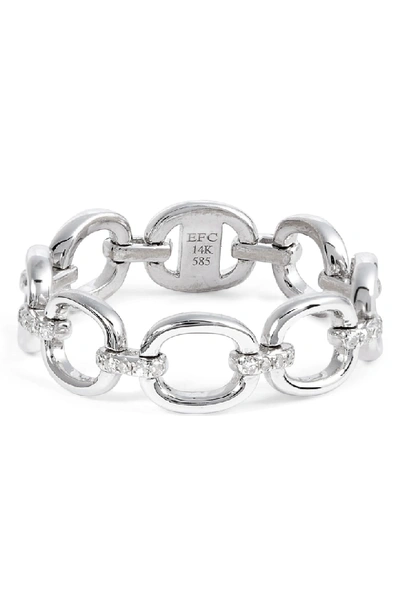 Ef Collection Diamond Chain Link Ring In White Gold