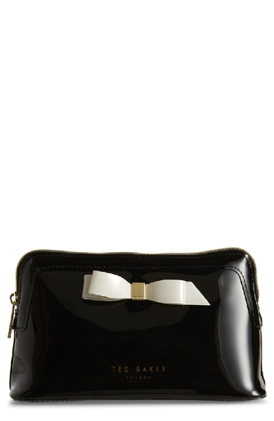 Ted Baker Cahira Bow Cosmetics Case In Black