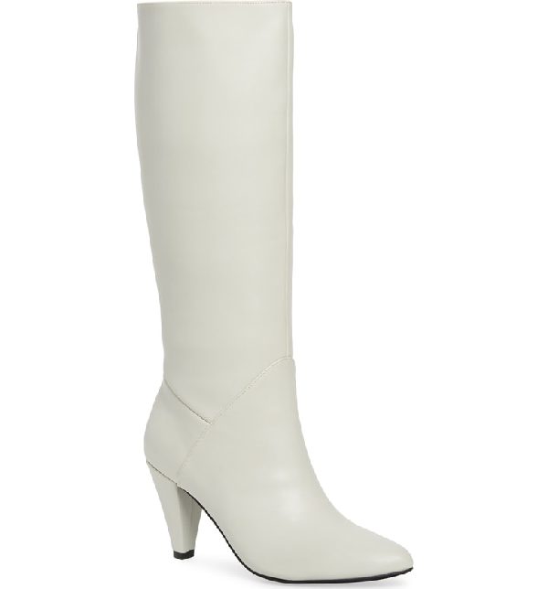 Jeffrey Campbell Jeffery Campbell Candle Knee High Boot In Ivory Faux ...