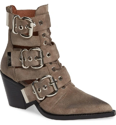 Jeffrey Campbell Caceres Bootie In Taupe Suede