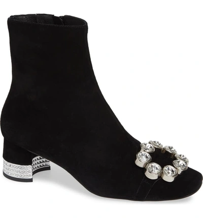 Jeffrey Campbell Sumatra Embellished Bootie In Pewter Crinkle Silver