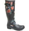 Joules 'welly' Print Rain Boot In Black/ Black Floral