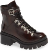Jeffrey Campbell Czech Lace-up Boot In Wine Leather
