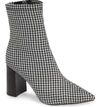 Jeffrey Campbell Coma Stretch Bootie In Black/ White Houndstooth