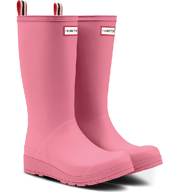 tall pink rain boots