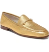 Sam Edelman Lior Loafer In Exotic Gold Leather