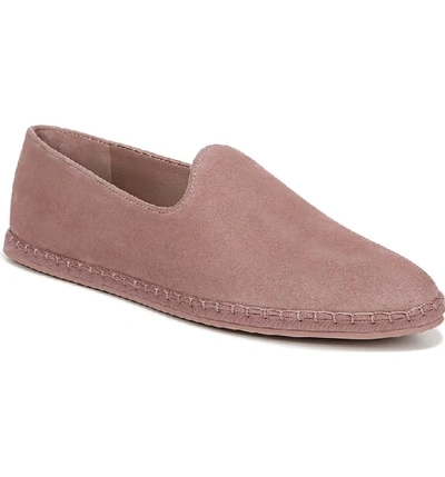 Vince Malia Flat Suede Espadrille Loafers In Antique Rose Suede