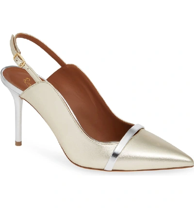 Malone Souliers By Roy Luwolt Marion Pump In Gold Leather/ Silver