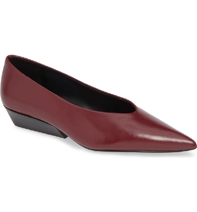 Calvin Klein Jeans Est.1978 Elehanna Pointy Toe Pump In Dark Burgundy Leather