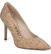 Sam Edelman Hazel Pointy Toe Pump In Natural Gold