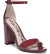 Sam Edelman Yaro Ankle Strap Sandal In Dark Cherry Patent Leather