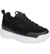 Fila Women's Disruptor Ii Premium Low-top Dad Sneakers In Black/ Black/ White