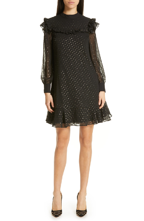 ted baker black ruffle dress