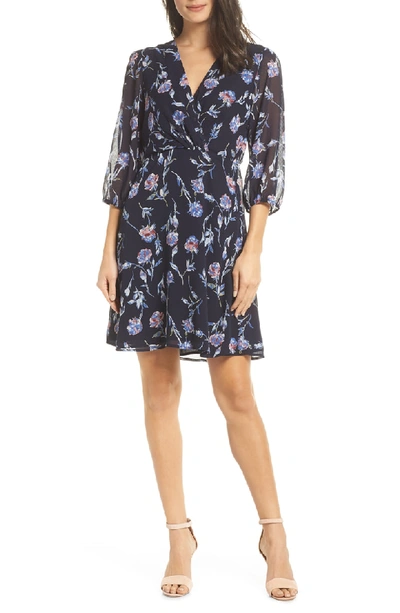 19 Cooper Floral Chiffon Dress In Navy Floral
