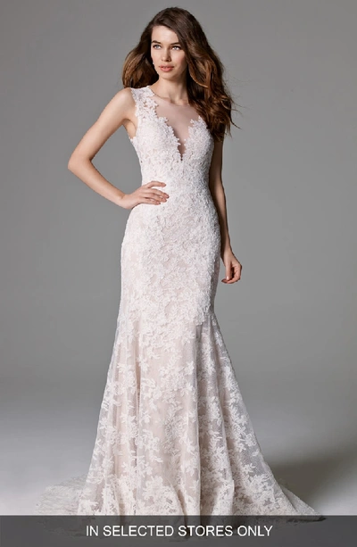 Watters Ashland Lace Mermaid Gown In Ivory
