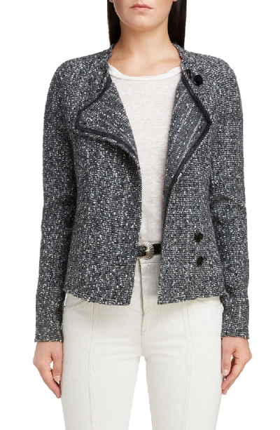 Isabel Marant Alapaca & Wool Knit Jacket In Anthracite