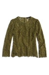 Jcrew Lace Top With Built-in Camisole In Burnished Moss