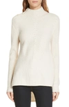 Veronica Beard Rama Merino Wool & Cashmere High/low Sweater In Ivory