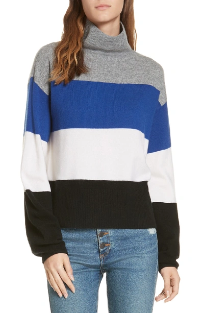 Veronica Beard Faber Stripe Cashmere Sweater In Black Multi