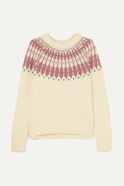 Madewell Fair Isle Cotton-blend Sweater In Cream