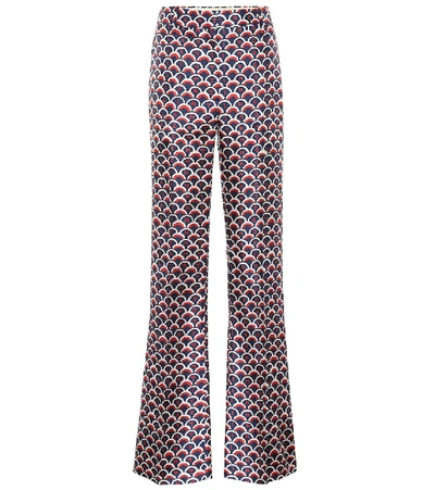 Valentino Printed High-rise Flared Silk Pants In Multicoloured