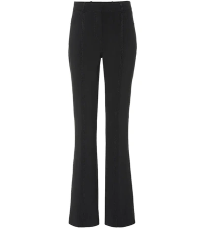 Victoria Victoria Beckham Mid-rise Flared Wool-blend Pants In Black