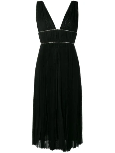 Maria Lucia Hohan Kylie Crystal-embellished Pleated-tulle Dress In Black