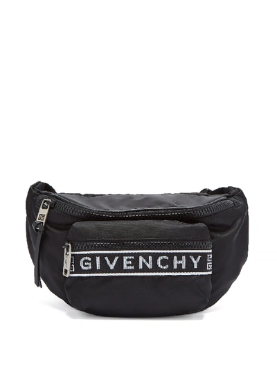Givenchy Logo-jacquard Nylon Belt Bag In Black White