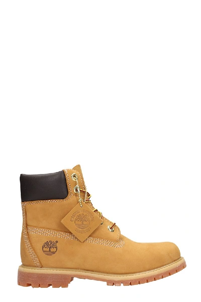 Timberland Classic Premium Wheat Nubuck Leather Boots In Leather Color