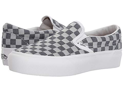 vans slip on checkerboard platform
