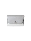 Akris Anouk Mini Leather Envelope Clutch In White Silver