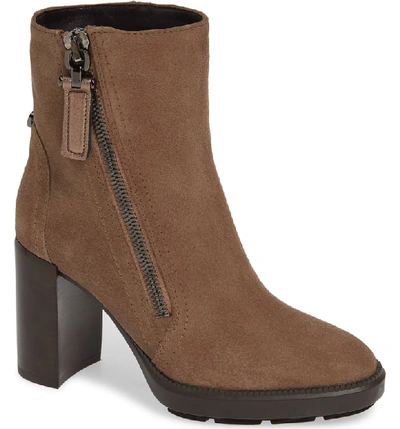 Aquatalia Ilenia Water Resistant Bootie In Taupe Metallic Suede