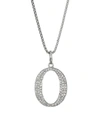 Nina Gilin Silvertone & Natural Champagne Diamond Initial Pendant Necklace In Initial O