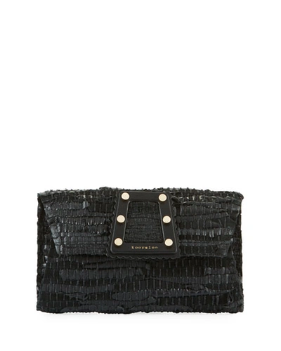 Kooreloo 3d Woven Clutch Bag In Black